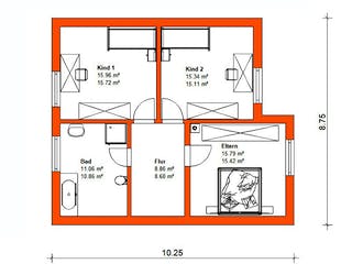 Massivhaus Einfamilienhaus 343 von WEIOTT-Massiv-Haus, Satteldach-Klassiker Grundriss 2