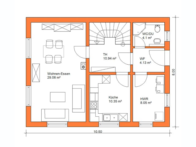 Massivhaus Einfamilienhaus 357 von WEIOTT-Massiv-Haus, Satteldach-Klassiker Grundriss 1 Massivhaus Einfamilienhaus 357 von WEIOTT-Massiv-Haus, Satteldach-Klassiker Grundriss 1