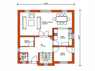 Massivhaus Stadtvilla 250 von WEIOTT-Massiv-Haus, Stadtvilla Grundriss 1