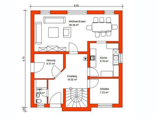 Massivhaus Stadtvilla 336 von WEIOTT-Massiv-Haus, Stadtvilla Grundriss 1