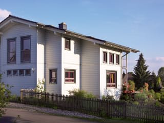 Fertighaus Weißdorn von Stommel Haus Schlüsselfertig ab 255100€, Blockhaus Außenansicht 2