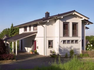 Fertighaus Weißdorn von Stommel Haus Schlüsselfertig ab 255100€, Blockhaus Außenansicht 1