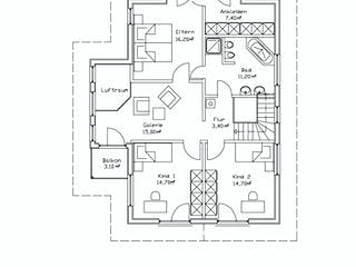 Fertighaus Weißdorn von Stommel Haus Schlüsselfertig ab 255100€, Blockhaus Grundriss 1