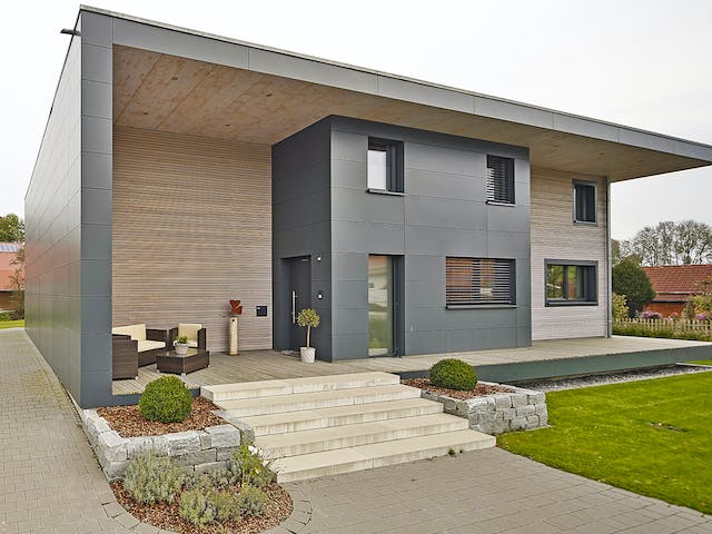 Fertighaus Haus BT von Weizenegger Schlüsselfertig ab 670000€, Cubushaus Außenansicht 3
