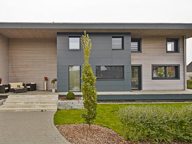 Fertighaus Haus BT von Weizenegger Schlüsselfertig ab 670000€, Cubushaus Außenansicht 4