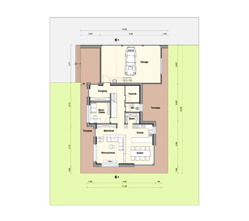 Fertighaus Haus BT von Weizenegger Schlüsselfertig ab 670000€, Cubushaus Grundriss 1