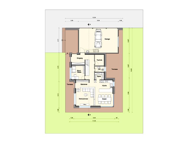 Fertighaus Haus BT von Weizenegger Schlüsselfertig ab 670000€, Cubushaus Grundriss 1