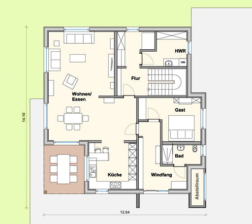 Fertighaus Haus PT von Weizenegger Schlüsselfertig ab 650000€, Stadtvilla Grundriss 1