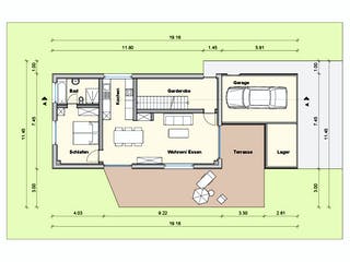 Fertighaus Haus SA von Weizenegger Ausbauhaus ab 320000€, Satteldach-Klassiker Grundriss 1