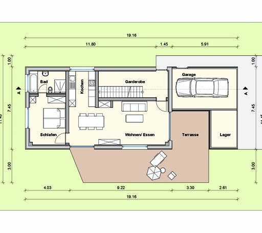Fertighaus Haus SA von Weizenegger Ausbauhaus ab 320000€, Satteldach-Klassiker Grundriss 1