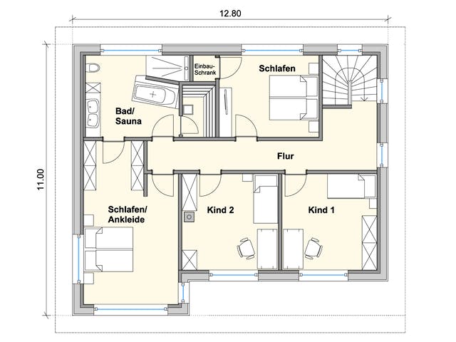 Fertighaus Haus SB von Weizenegger Schlüsselfertig ab 680000€, Pultdachhaus Grundriss 2