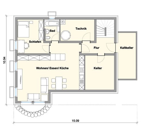 Fertighaus Haus SB von Weizenegger Schlüsselfertig ab 680000€, Pultdachhaus Grundriss 3