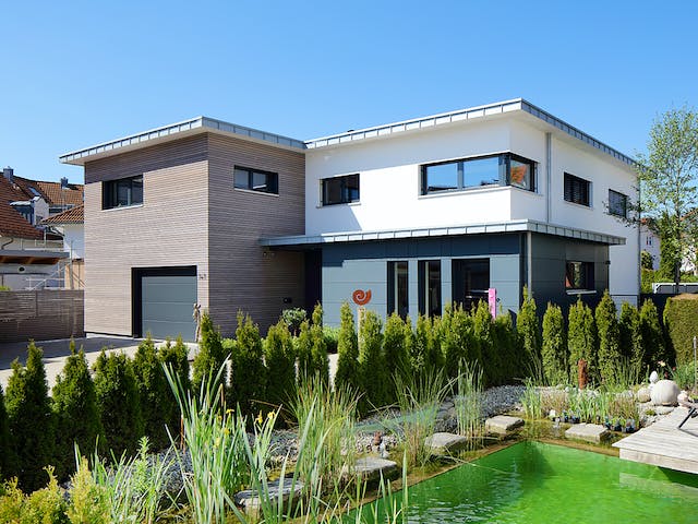 Fertighaus Haus mit Gewerbe WPBW von Weizenegger Schlüsselfertig ab 530000€, Cubushaus Außenansicht 1