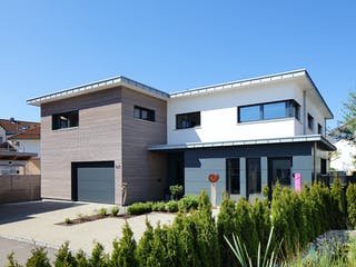 Fertighaus Haus mit Gewerbe WPBW von Weizenegger Schlüsselfertig ab 530000€, Cubushaus Außenansicht 2