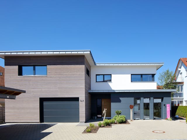 Fertighaus Haus mit Gewerbe WPBW von Weizenegger Schlüsselfertig ab 530000€, Cubushaus Außenansicht 3