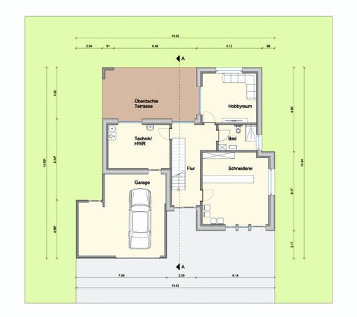 Fertighaus Haus mit Gewerbe WPBW von Weizenegger Schlüsselfertig ab 530000€, Cubushaus Grundriss 1