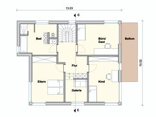 Fertighaus Haus mit Einliegerwohnung WW von Weizenegger Schlüsselfertig ab 650000€, Satteldach-Klassiker Grundriss 2