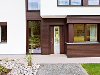 Fertighaus Ausstellungshaus Wenden-Hünsborn von WeberHaus Schlüsselfertig ab 393000€, Pultdachhaus Außenansicht 3