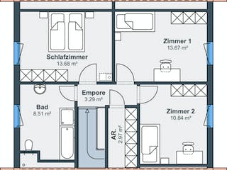 Fertighaus Ausstellungshaus Wenden-Hünsborn - Balance 200 von WeberHaus Schlüsselfertig ab 243000€, Grundriss 2
