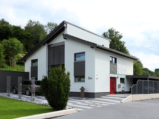 Fertighaus Westfalen von Becker 360 Schlüsselfertig ab 435400€, Pultdachhaus Außenansicht 3