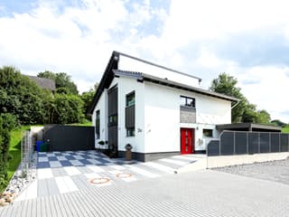 Fertighaus Westfalen von Becker 360 Schlüsselfertig ab 435400€, Pultdachhaus Außenansicht 4