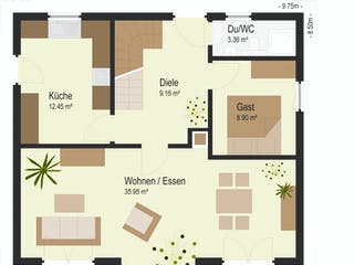 Fertighaus Wetterau von Keitel-Haus, Stadtvilla Grundriss 1