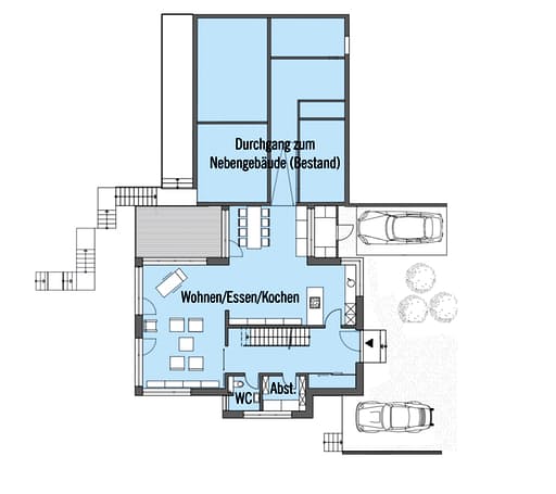 Fertighaus Wiesenhütter - Kundenhaus von Baufritz Schlüsselfertig ab 720000€, Cubushaus Grundriss 1