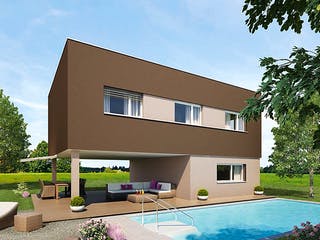 Fertighaus alea® CUBIC 1 von Wimberger, Cubushaus Außenansicht 1