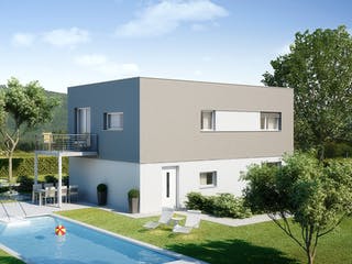 Fertighaus alea® CUBIC 3 von Wimberger, Cubushaus Außenansicht 2