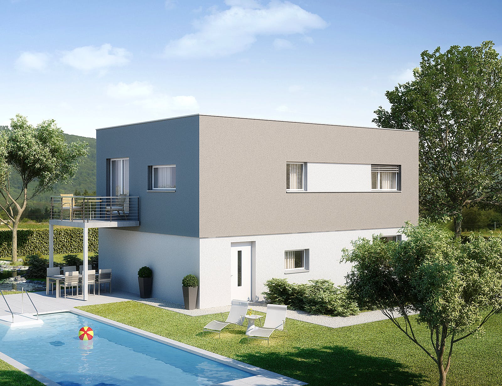 Fertighaus alea® CUBIC 3 von Wimberger, Cubushaus Außenansicht 2