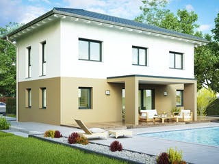 Fertighaus Felicitas von Wimberger, Satteldach-Klassiker Außenansicht 3