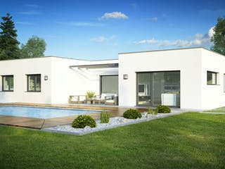Fertighaus Penta II von Wimberger, Bungalow Außenansicht 2