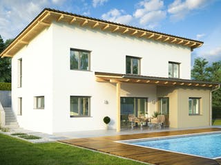 Fertighaus Pinceps von Wimberger, Pultdachhaus Außenansicht 1