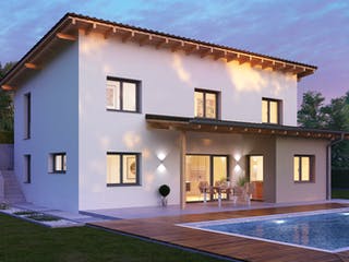 Fertighaus Pinceps von Wimberger, Pultdachhaus Außenansicht 2