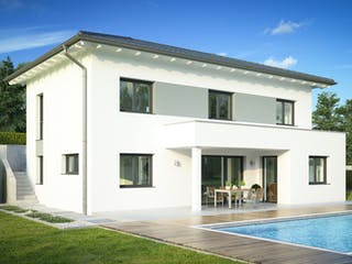 Fertighaus Pinceps von Wimberger, Pultdachhaus Außenansicht 3