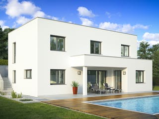 Fertighaus Pinceps von Wimberger, Pultdachhaus Außenansicht 4