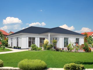 Fertighaus Winkelbungalow 140 von HEFA Holz- & Massivhaus Schlüsselfertig ab 265819€, Bungalow Außenansicht 1