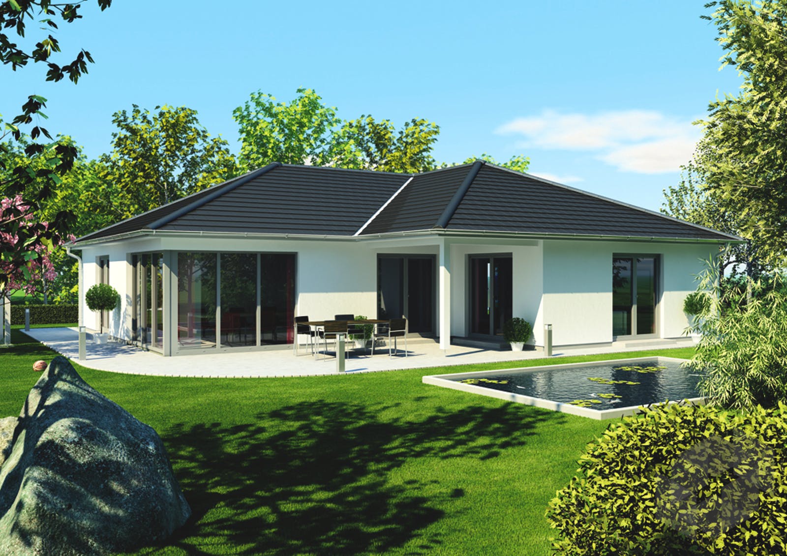 Winkelbungalow 165 von Heinz von Heiden Massivhäuser | komplette ... Winkelbungalow 165 von Heinz von Heiden Massivhäuser | komplette ...