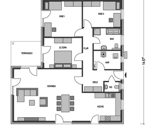 Winkelbungalow 165 Floorplan 1