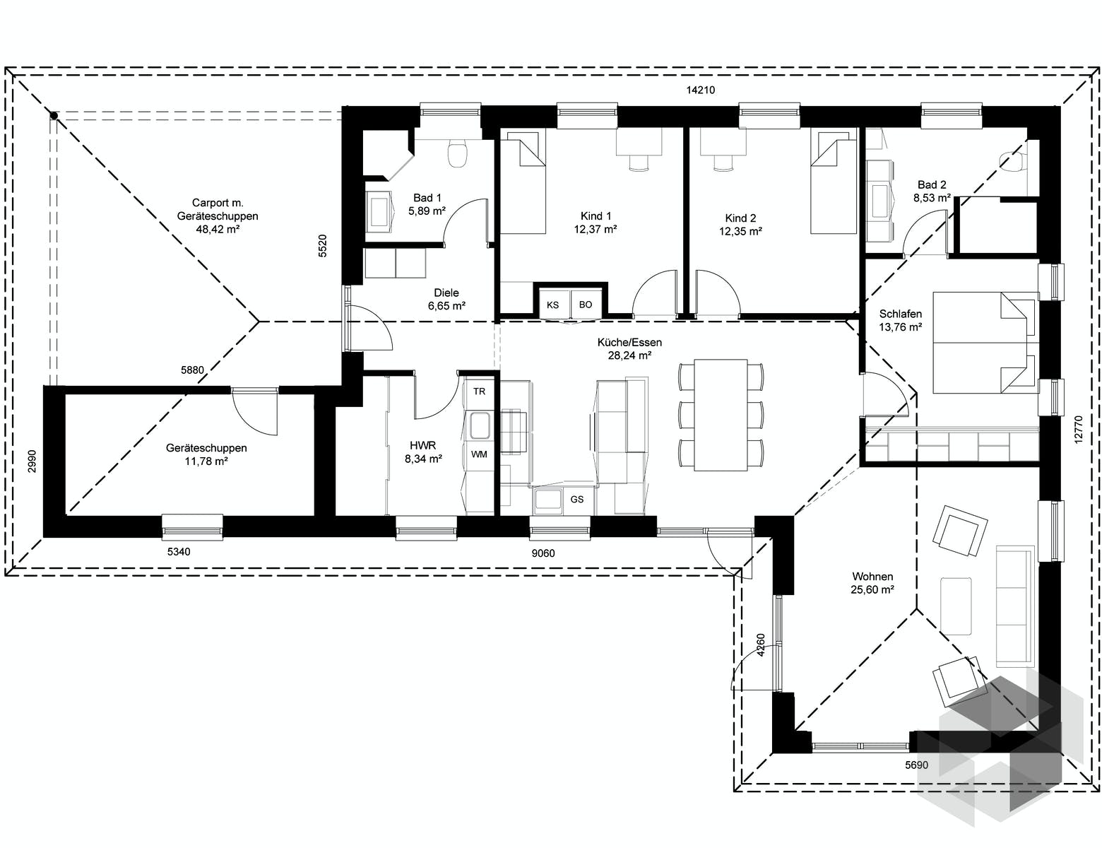 Einfamilienhaus Winkelbungalow Schleswig (out) von HausCompagnie