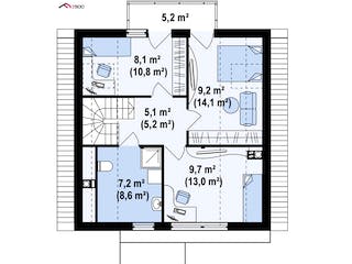 Fertighaus Z 112 von WODEN HAUS Schlüsselfertig ab 255000€, Satteldach-Klassiker Grundriss 2