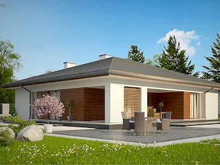 Fertighaus Z 321 von WODEN HAUS Schlüsselfertig ab 297000€, Bungalow Außenansicht 3