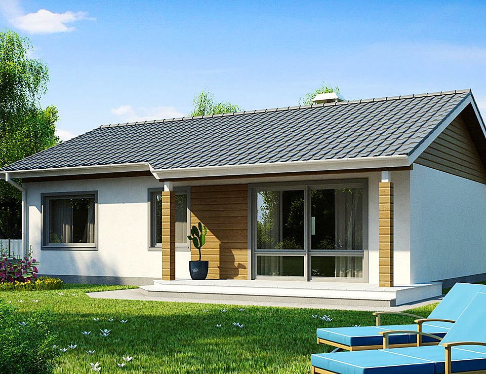 Fertighaus Z 7 von WODEN HAUS Schlüsselfertig ab 177000€, Bungalow Außenansicht 1
