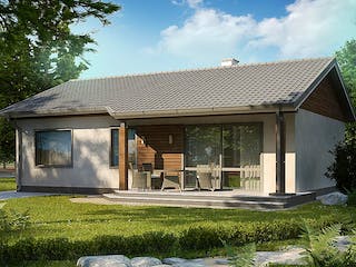 Fertighaus Z 7 D von WODEN HAUS Schlüsselfertig ab 180000€, Bungalow Außenansicht 2