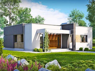 Fertighaus ZX 105 von WODEN HAUS Schlüsselfertig ab 205000€, Bungalow Außenansicht 1