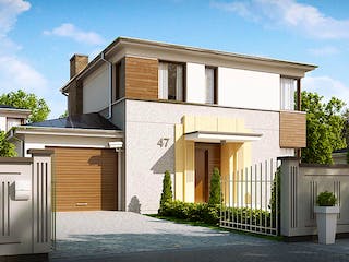 Fertighaus Zx 47 von WODEN HAUS Schlüsselfertig ab 315000€, Stadtvilla Außenansicht 1