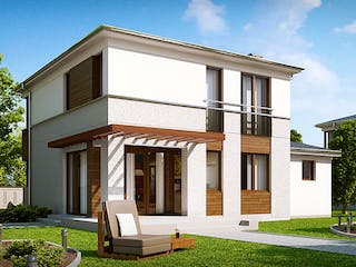 Fertighaus Zx 47 von WODEN HAUS Schlüsselfertig ab 315000€, Stadtvilla Außenansicht 2