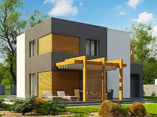 Fertighaus Zx 73 von WODEN HAUS Schlüsselfertig ab 327000€, Cubushaus Außenansicht 1