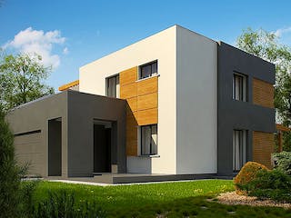 Fertighaus Zx 73 von WODEN HAUS Schlüsselfertig ab 327000€, Cubushaus Außenansicht 3
