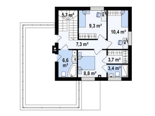 Fertighaus Zx 73 von WODEN HAUS Schlüsselfertig ab 327000€, Cubushaus Grundriss 2